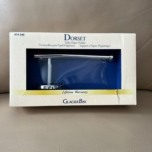 Dorset Glacier Bay Toliet Paper Holder Dispenser Silvertone Chrome Silver NIB